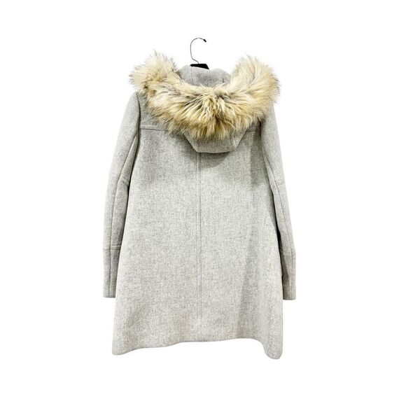 J Crew Stadium Cloth Fur Lined Wool Coat Size 0 - Picture 3 of 9